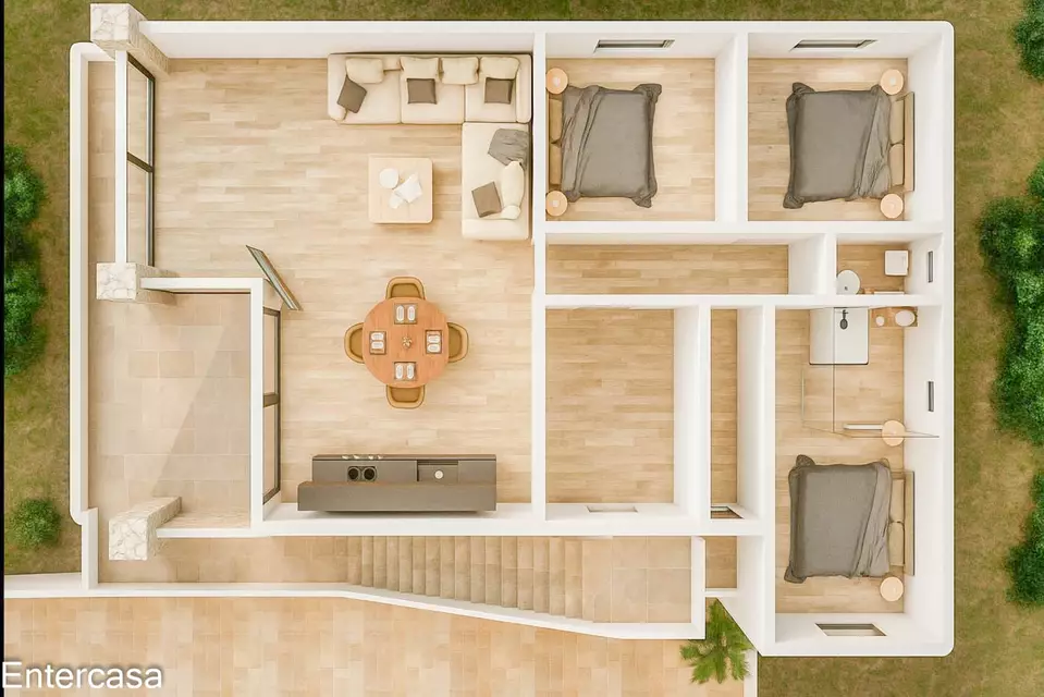 Apartamento exclusivo con piscina y parking privado, situado a pocos pasos de la playa. Una vivienda ideal para disfrutar de la comodidad, el descanso